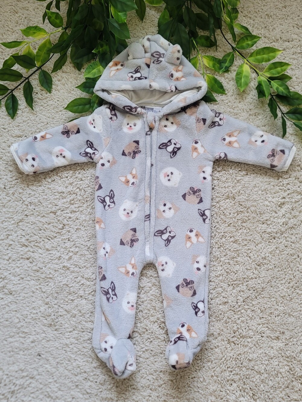 Baby Boy Hooded Puppy Sleeper (0-3 Months)